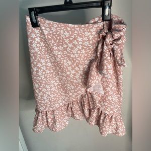 Pink floral skirt